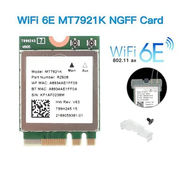 2ШТ WiFi 6E WLAN M.2 Беспроводная сетевая карта 802.11Ax Двухдиапазонный BT5.2 MT7921K Ноутбук Беспроводная сетевая карта Изображение 2