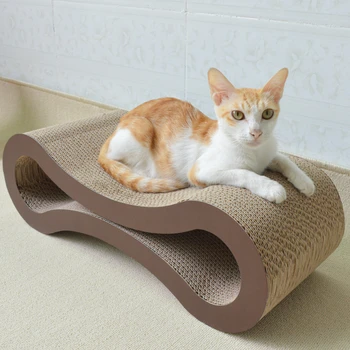 Рифленая доска для когтеточки для кошек, многоцветная, дополнительно 560 подушек, 8 символов-коричневый