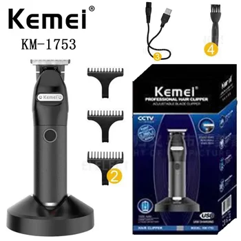 kemei машинка для стрижки волос, триммер для волос KM-1753, черный, хит продаж, парикмахерский профессиональный триммер для волос