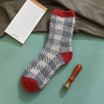 7 пар утолщенных носков на щиколотках из кораллового флиса Теплые толстые носки для пола Пушистые носки для сна Изображение 4